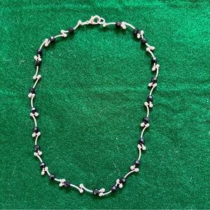 Sophisticated Black and Silver Chain Necklace